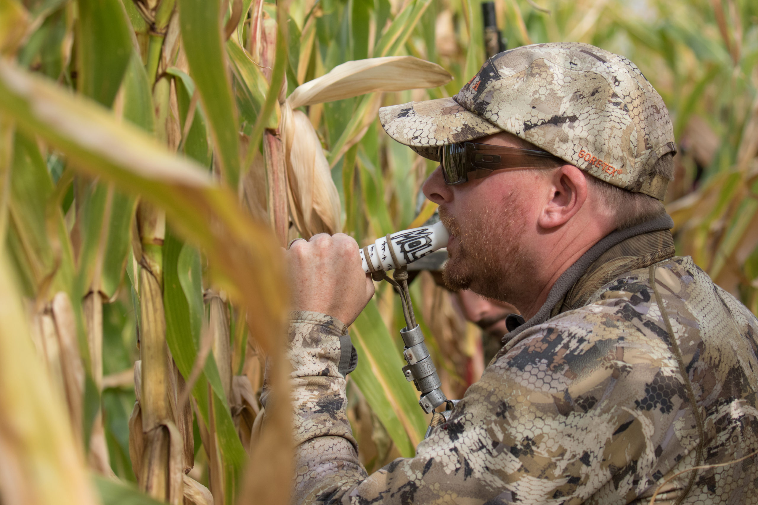 hunter calling in birds while hunting. Delta signs a letter opposing anti hunting measure