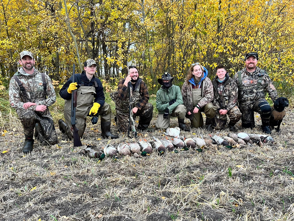 A group of students attend the University of Alberta Delta Waterfowl University Hunting Program Hunt in Canada. A new grant from the Manitoba Fish and Wildlife Enhancement Fund with enhance the program.