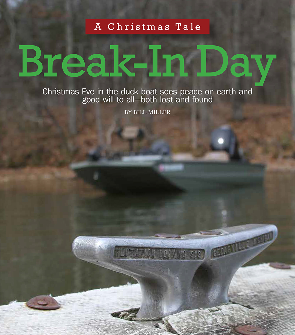 The cover image for A Christmas Tale: Break-In Day is shown. A close of up of a rope tie on a dock can be seen with a boat floating in the background.