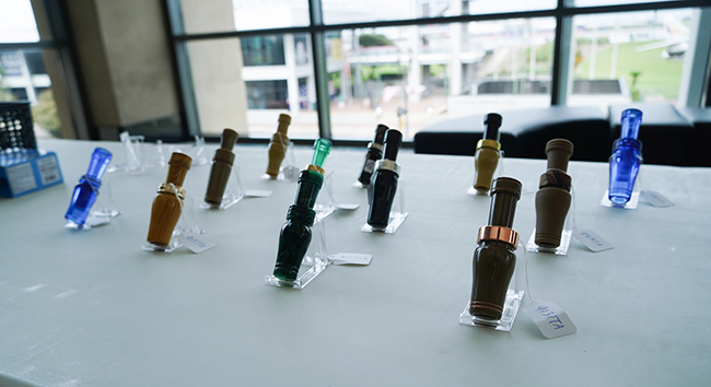 Duck calls lined up