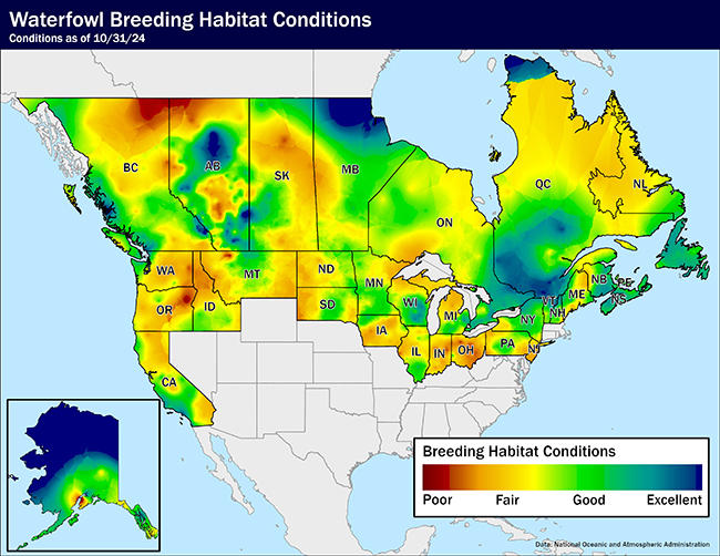 Waterfowl Breeding Habitat Conditions As of October 31, 2024